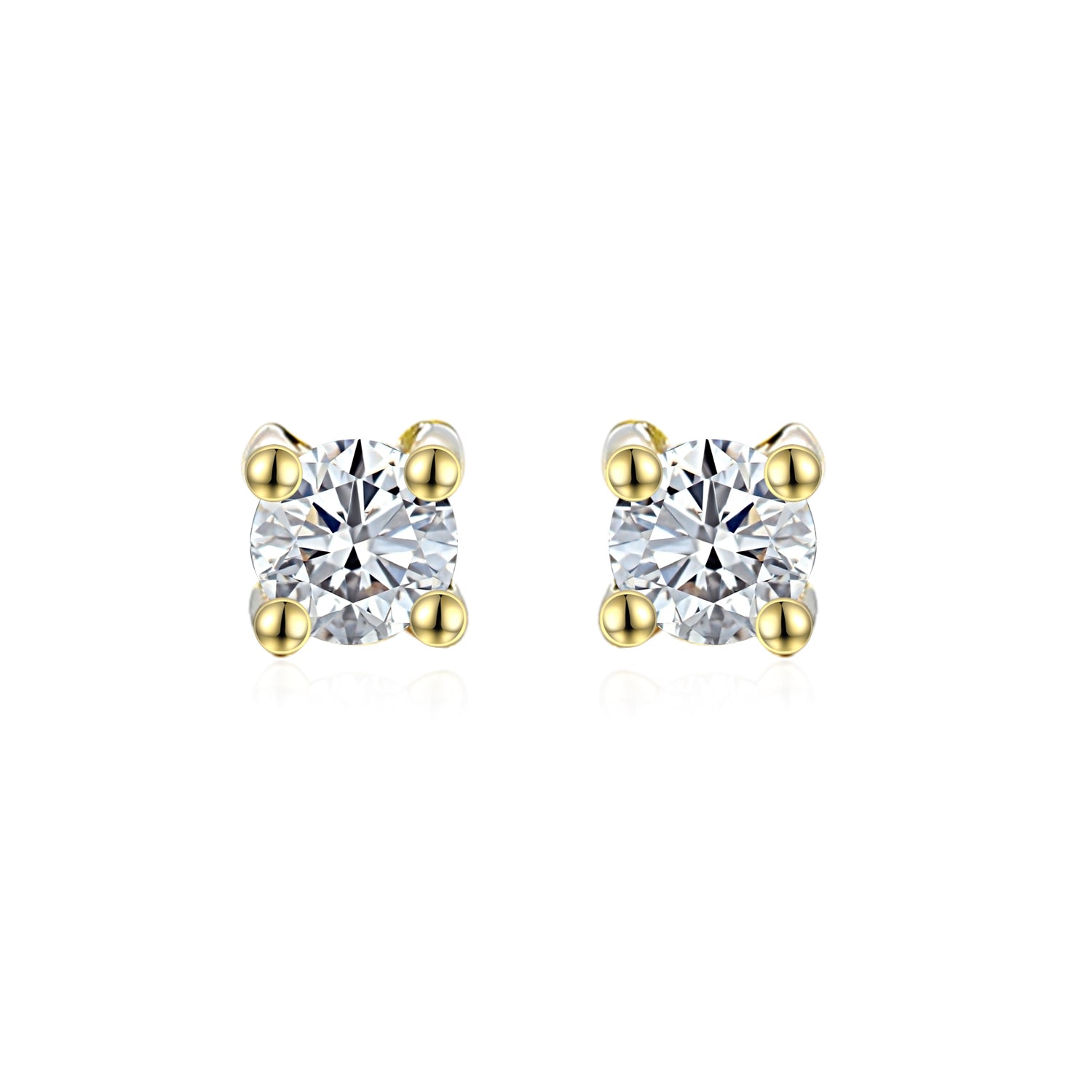 Classic Diamond Stud Earrings in 9ct Yellow Gold