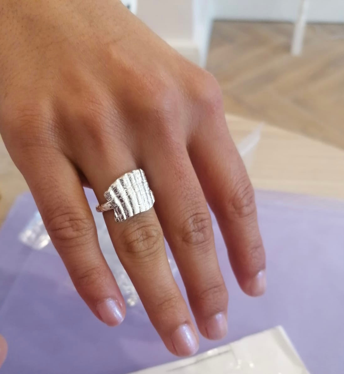 Shell Ring; Sterling Silver Shell Ring