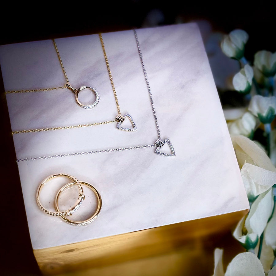 Diamond Circle Pendant in 9ct Yellow Gold