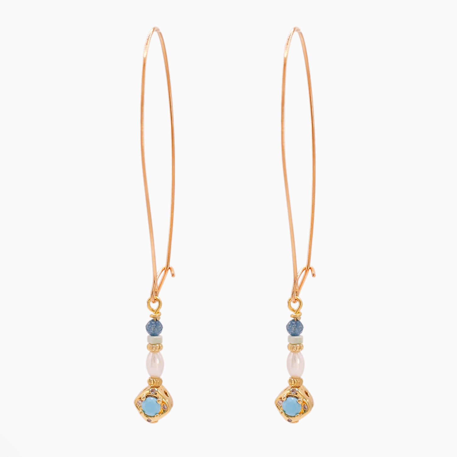 Atlantic Drift Turquoise Earrings-Long