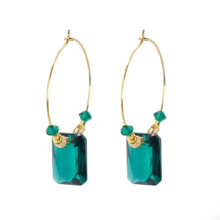 Amara Luxe Hoops - Emerald