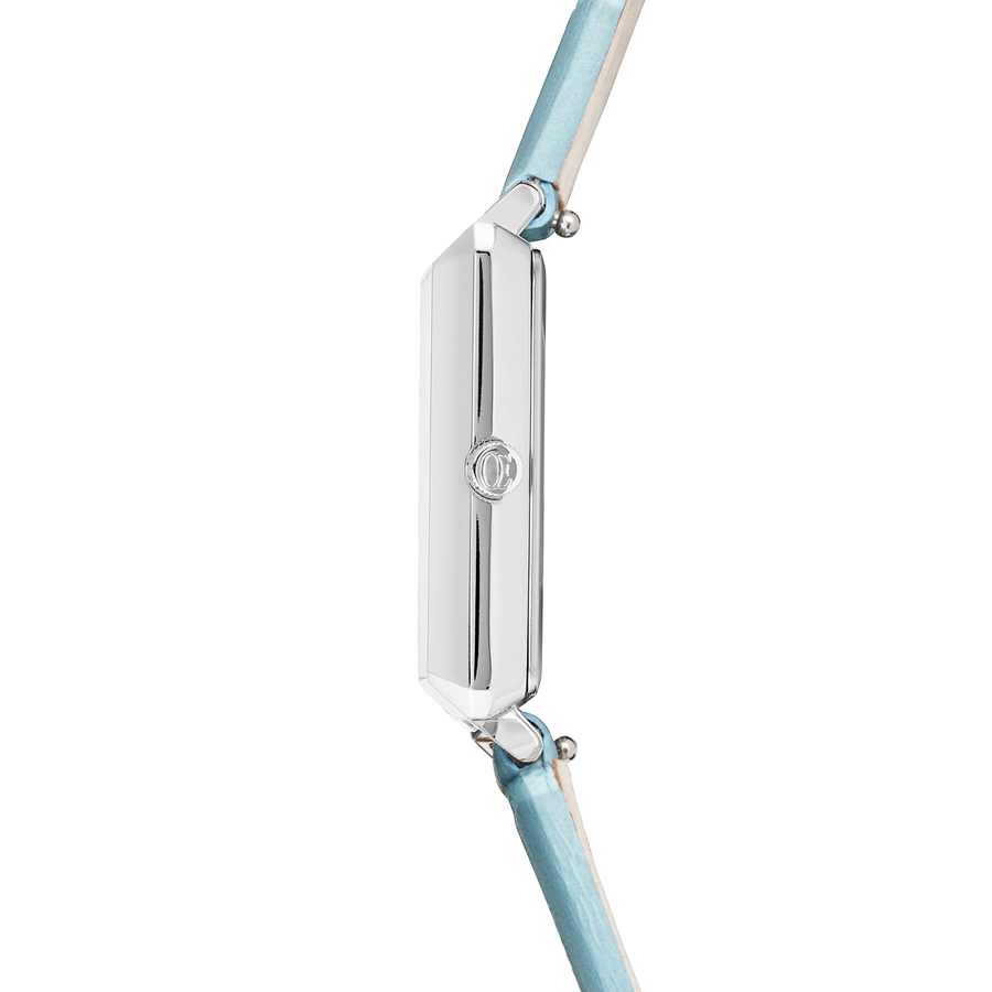 Watch Iconic Spikes Sky Blue Silver Bracelet Leather Light Blue