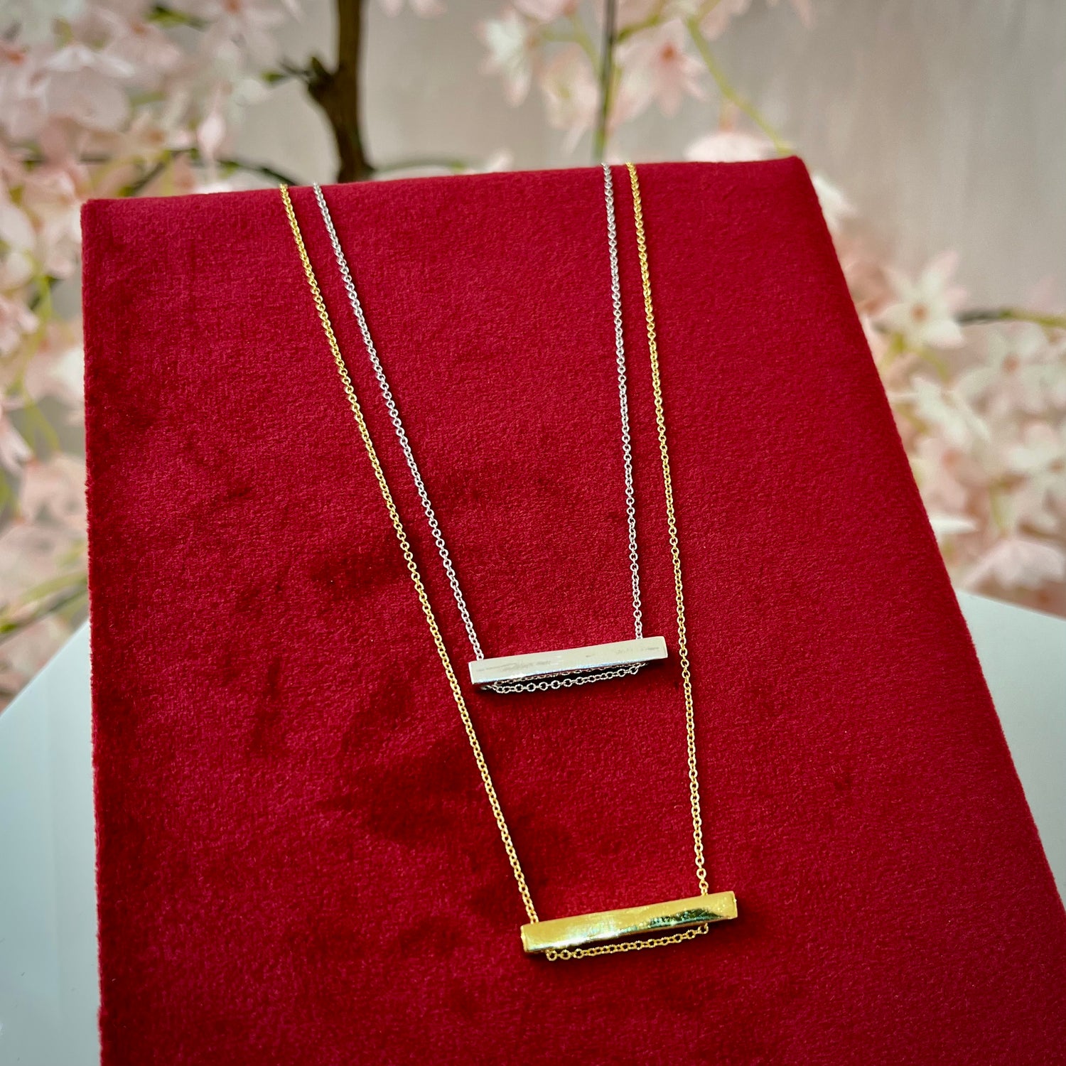 Horizontal Bar Gold Plated Necklace