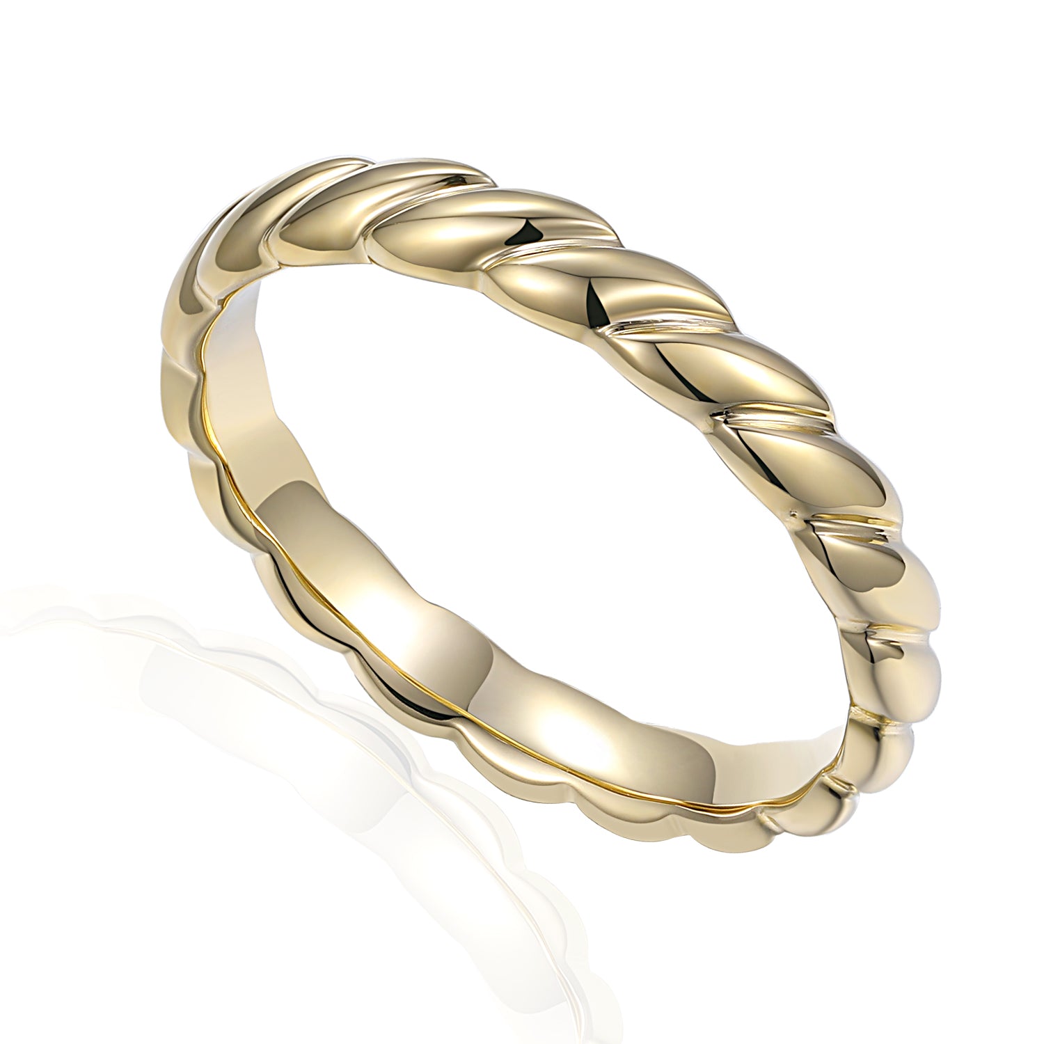 Braided Twist Band Ring in 9ct Yellow Gold