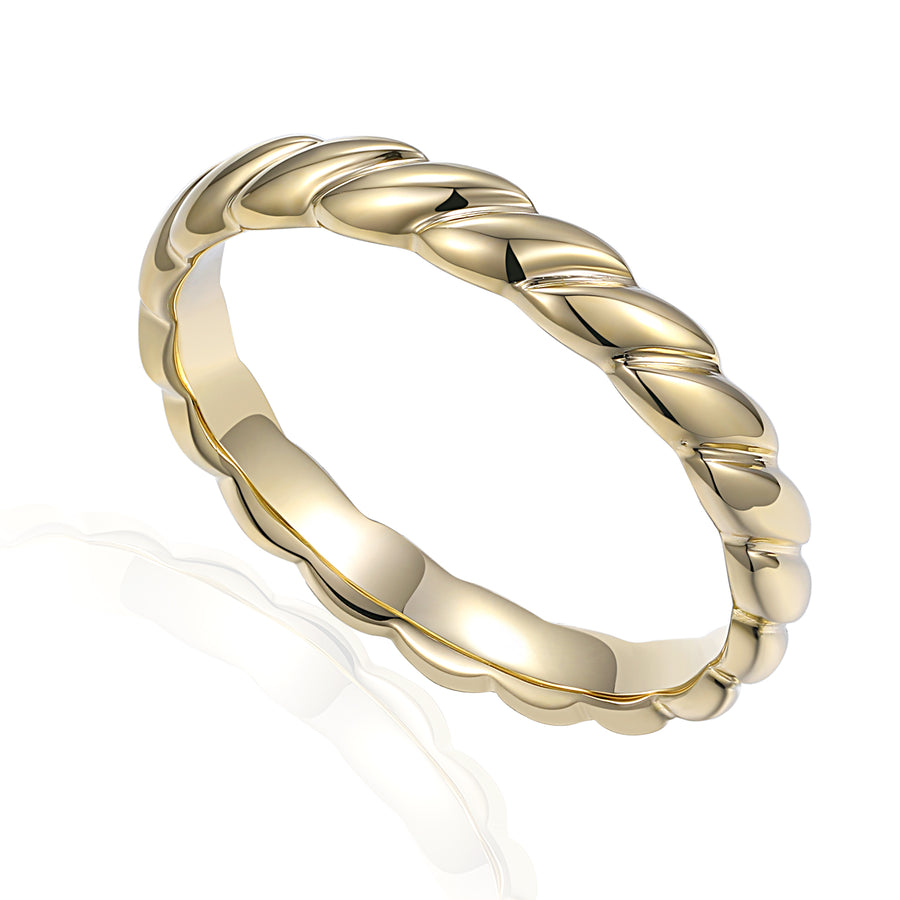 Braided Twist Band Ring in 9ct Yellow Gold