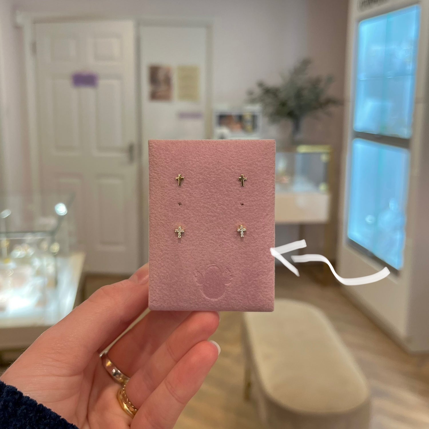 Sparkle Cross 9ct Gold Earrings