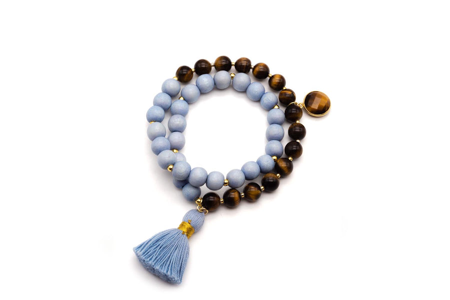 Mala Twin Blue Tiger Bracelet