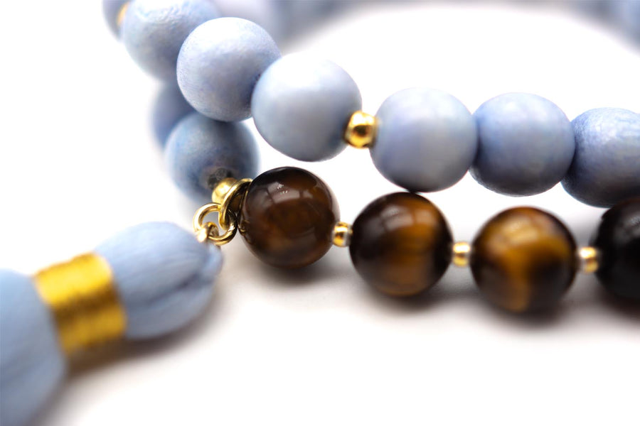 Mala Twin Blue Tiger Bracelet