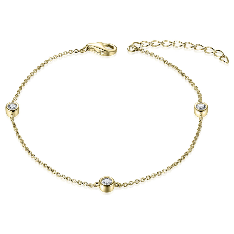 Gold Plated Bezel Stone Bracelet