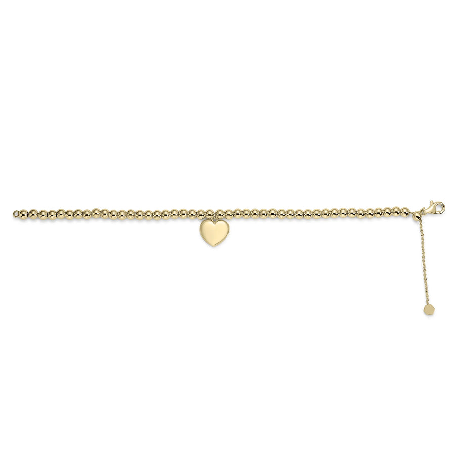 Gold Plated Beaded Heart Bracelet