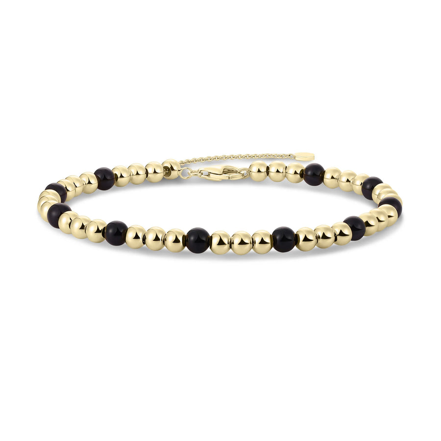 Black Gold Plated Beaded Chain Bracelet