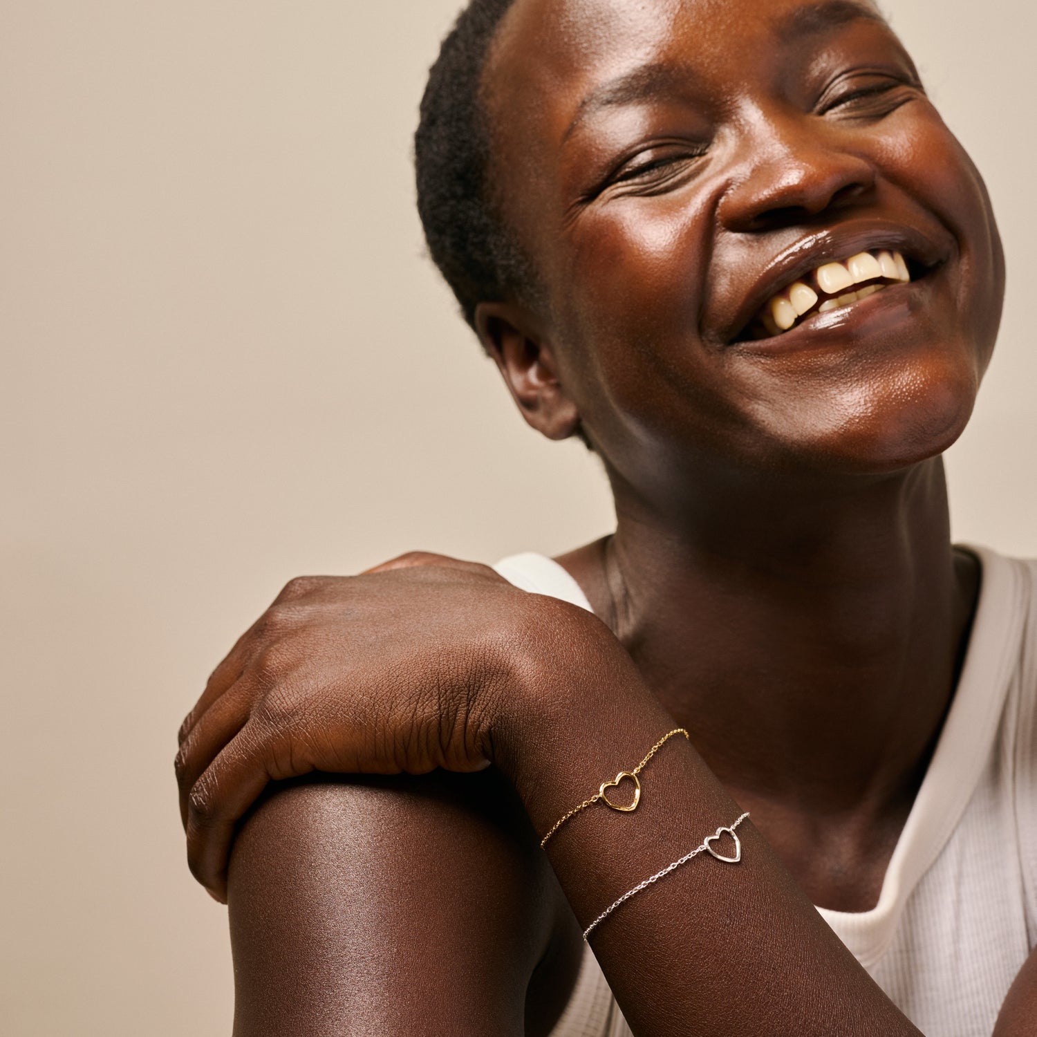 Organic Heart Bracelet - Gold Plated