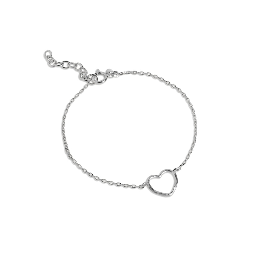 Organic Heart Bracelet - Recycled Sterling Silver