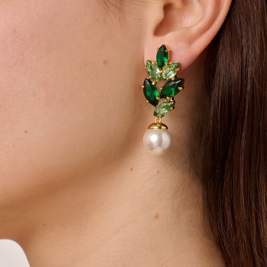 Balete SG Green / White Earrings