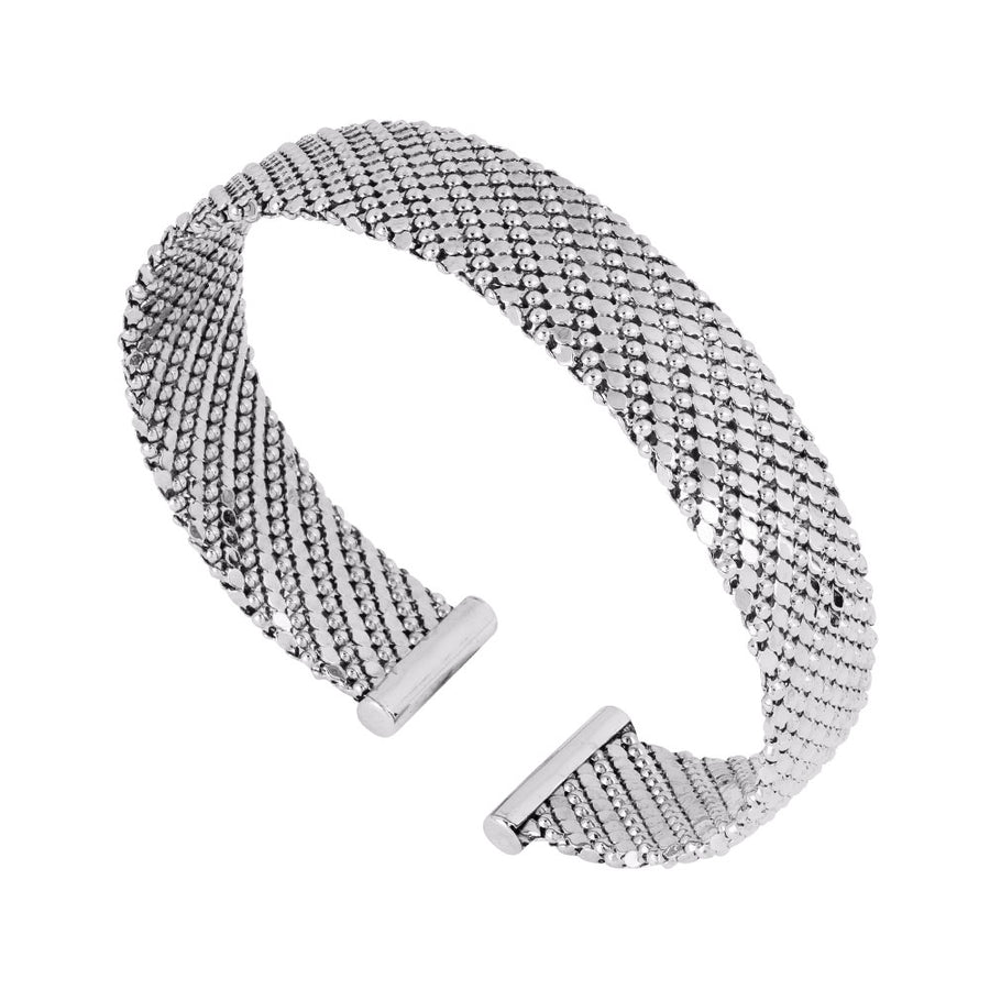 Athena Rigid Bracelet Flat Snake Skin - Silver