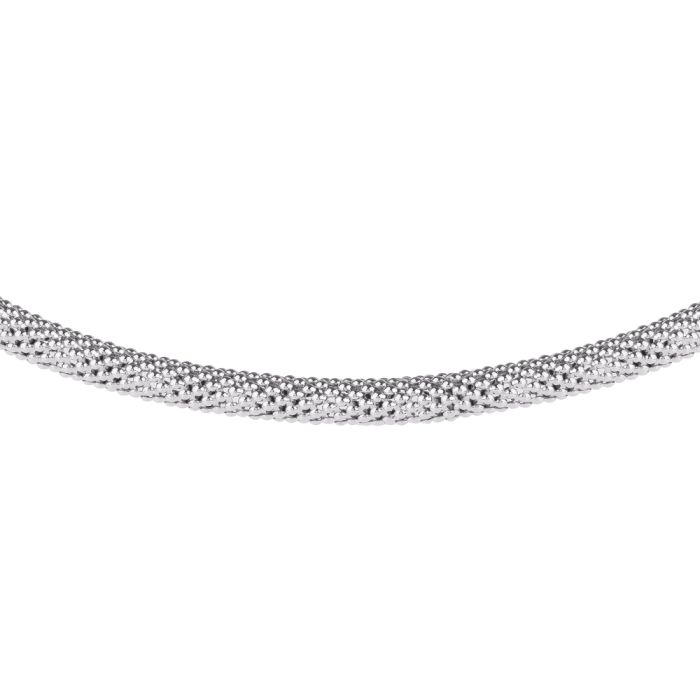 Athena Tubular Mesh Necklace - Silver