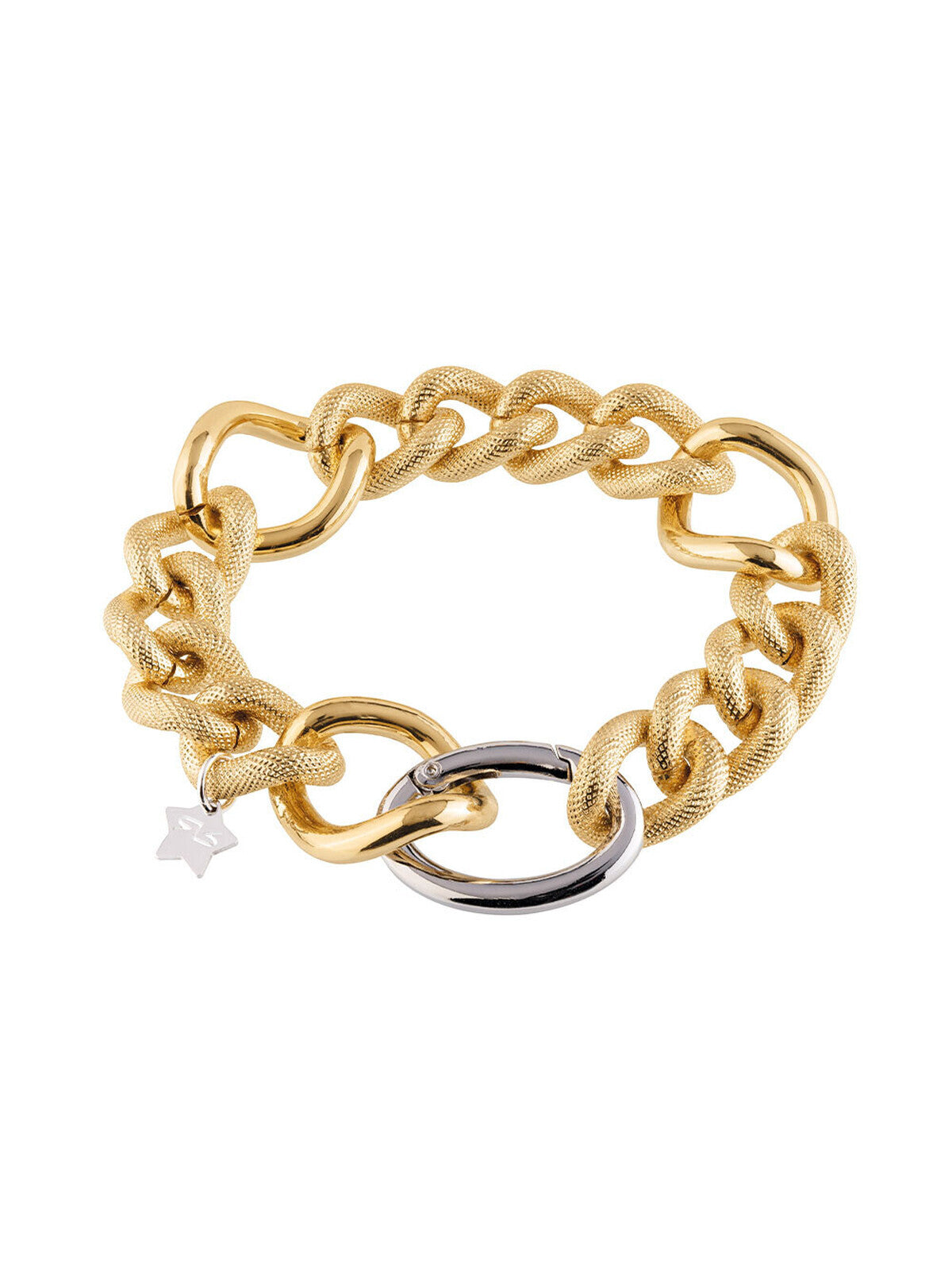 Diva Bracelet Textured Chain And Large Link