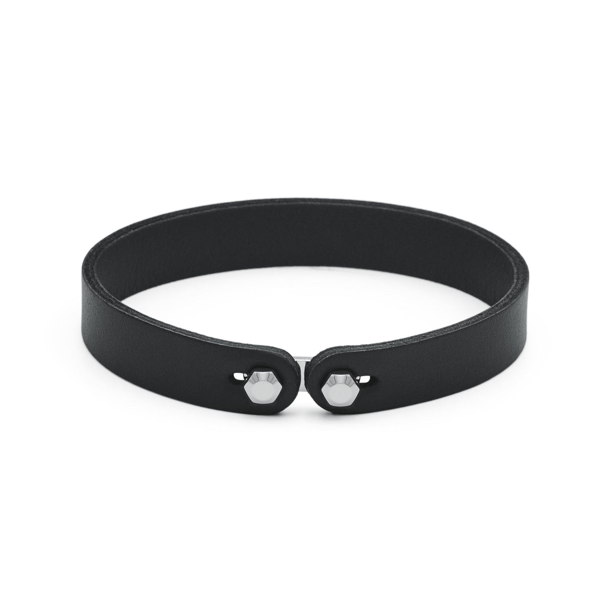 Ink Black Leather Bracelet