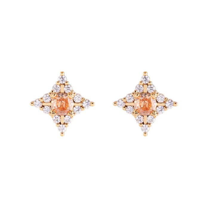 Judith Flower Earring with Coloured Stones