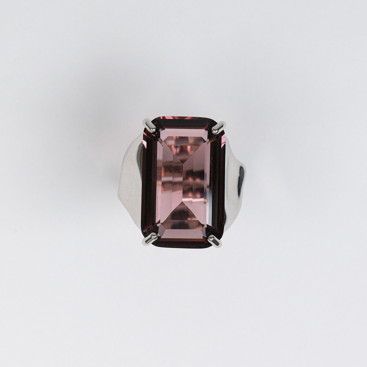 Large Stone Slammed Ring Amethyst