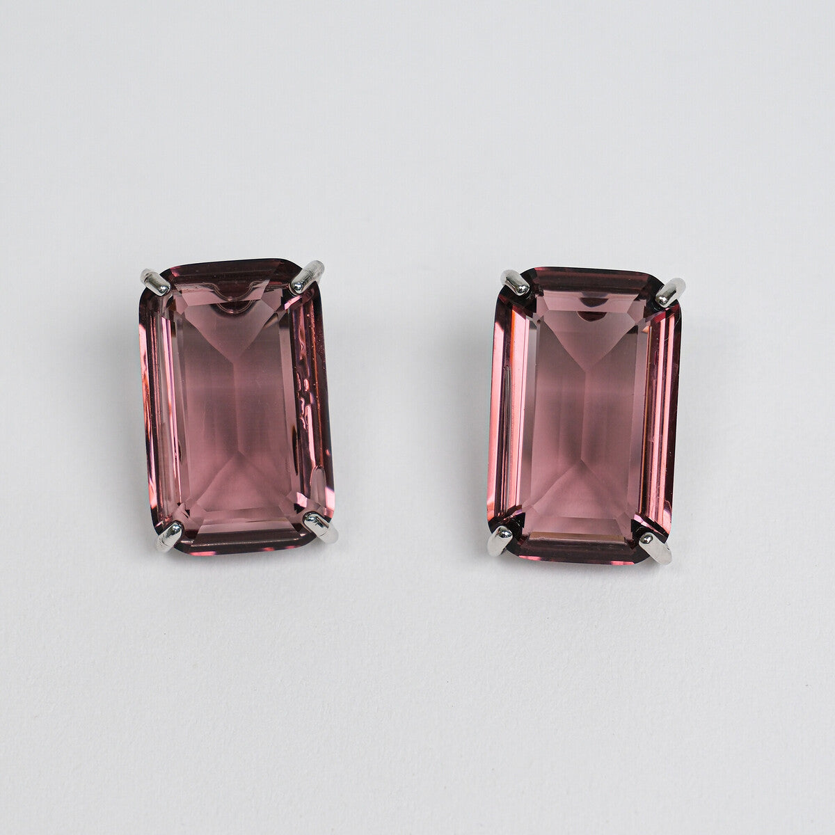 Earrings with Large Glass Stone