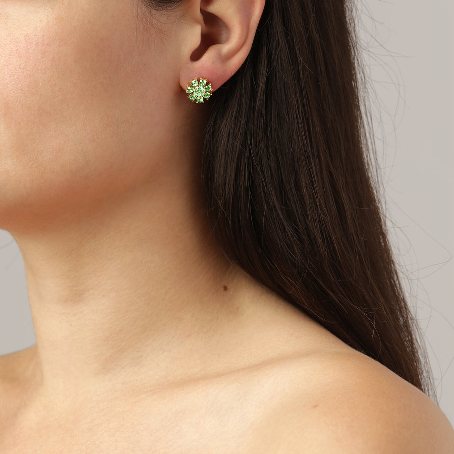 Carnea SG Light Green/Crystal Earrings