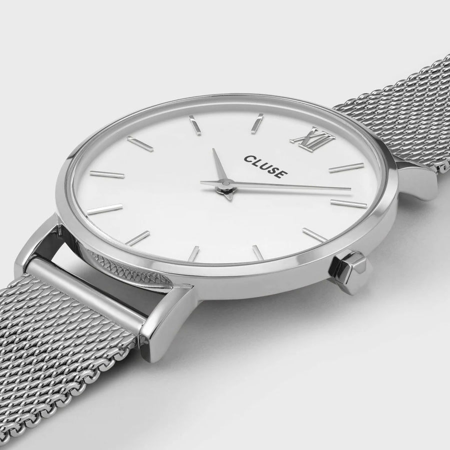 Cluse Minuit Mesh Silver/White CW0101203002