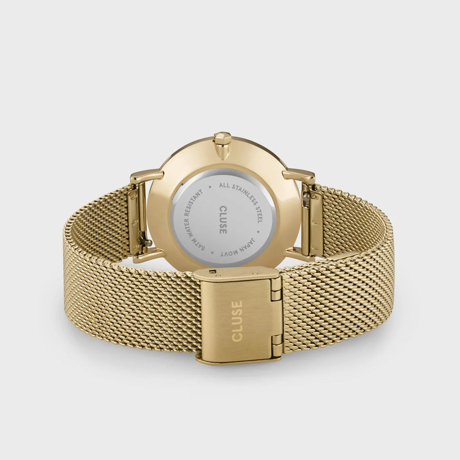 Cluse Minuit Mesh Crystals, Full Gold Colour
