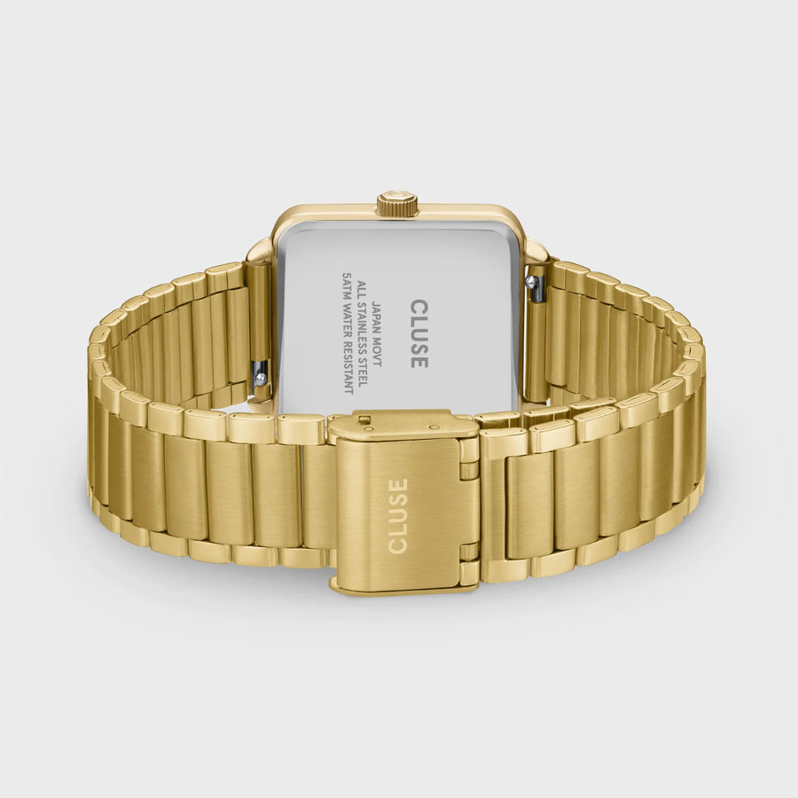 Cluse La Tétragone Watch Steel, Wine stones, Gold Colour