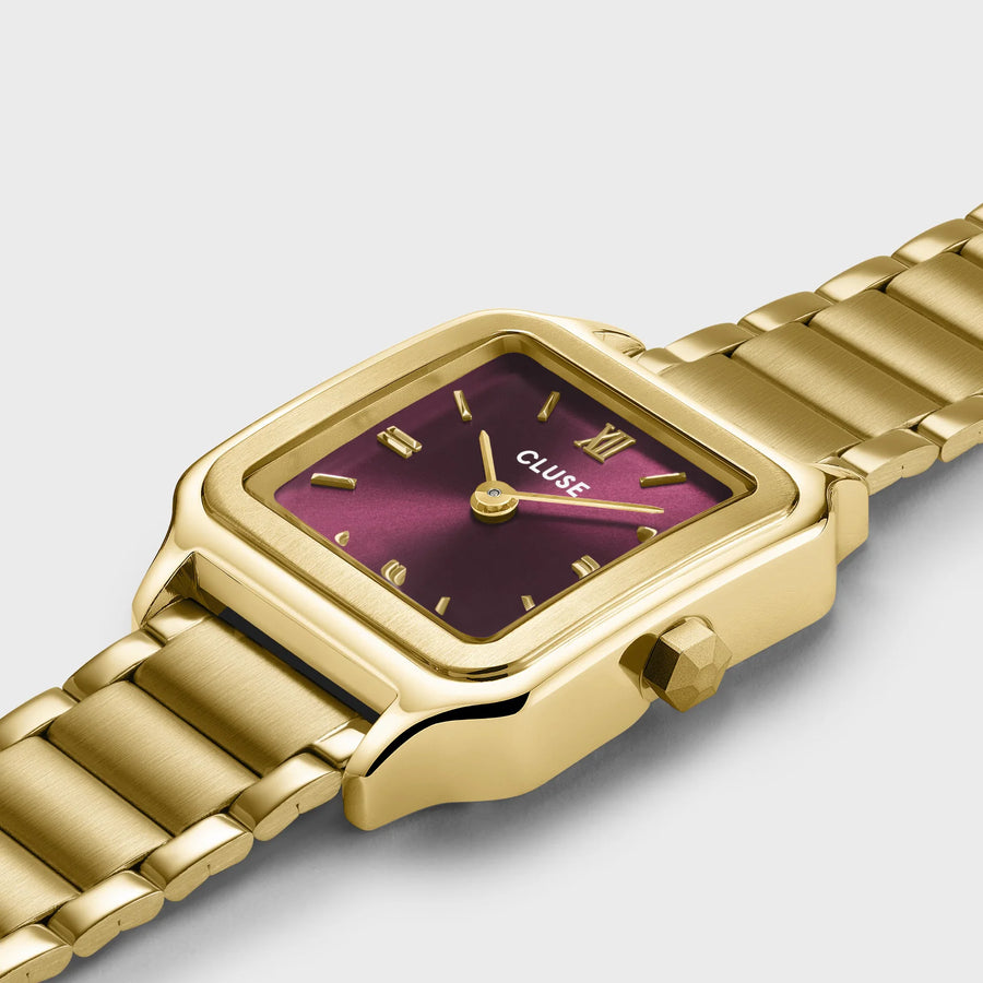 Cluse Gracieuse Petite Watch Steel, Dark Cherry, Gold Colour