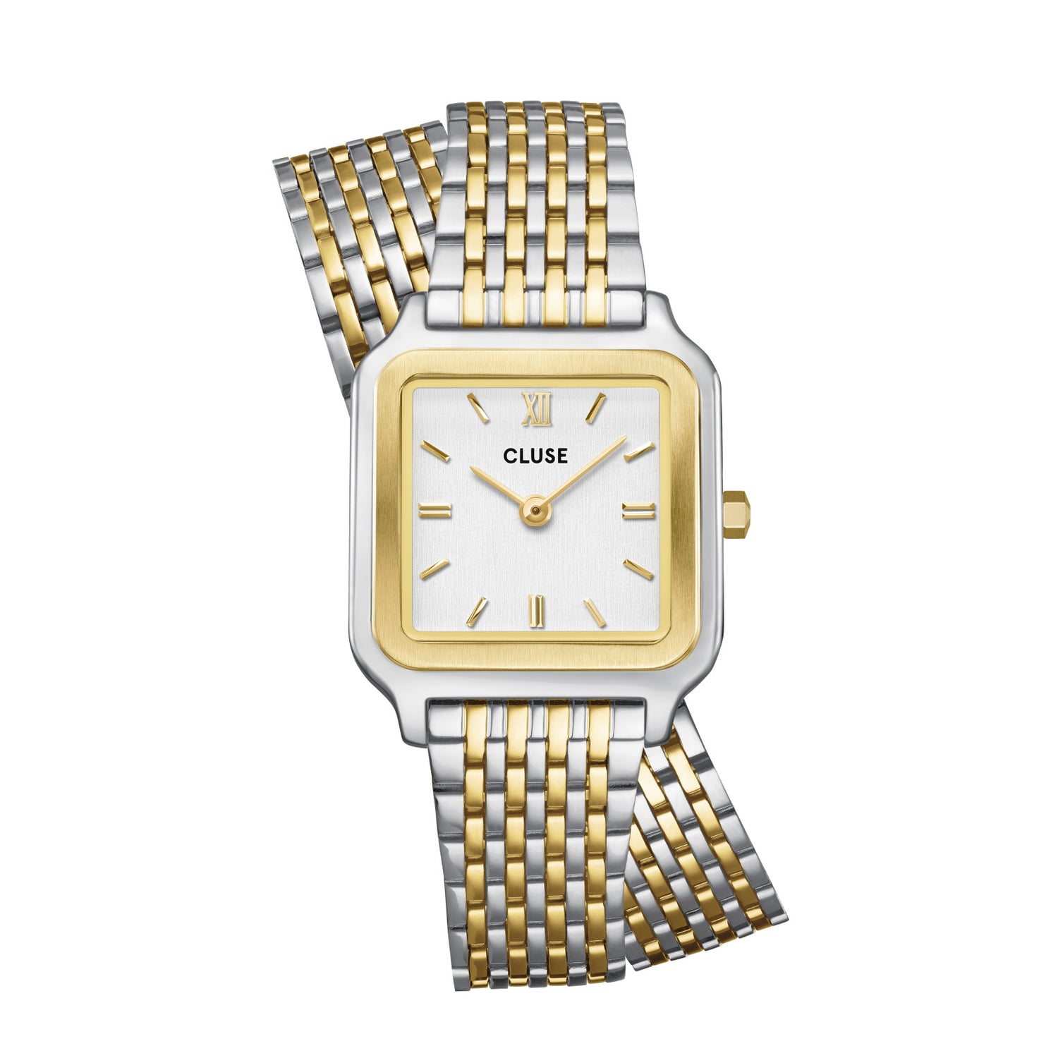 Gracieuse Petite Watch Double Steel, White, Bicolor