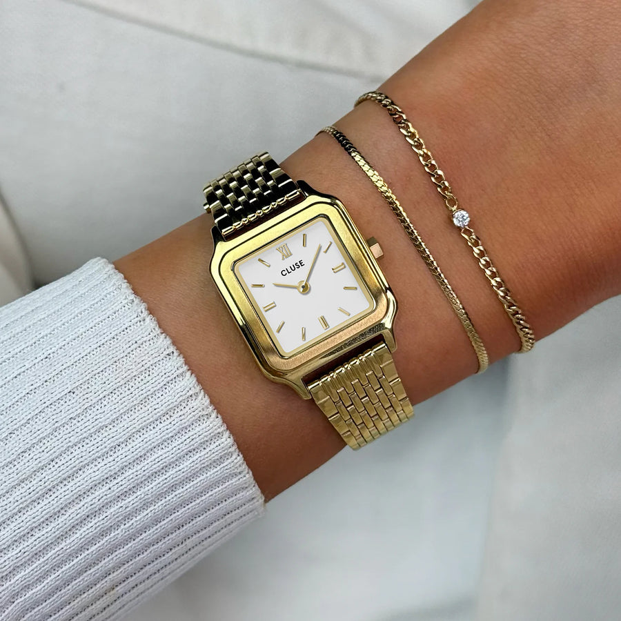 Cluse Gracieuse Petite Watch Steel, White, Gold Colour
