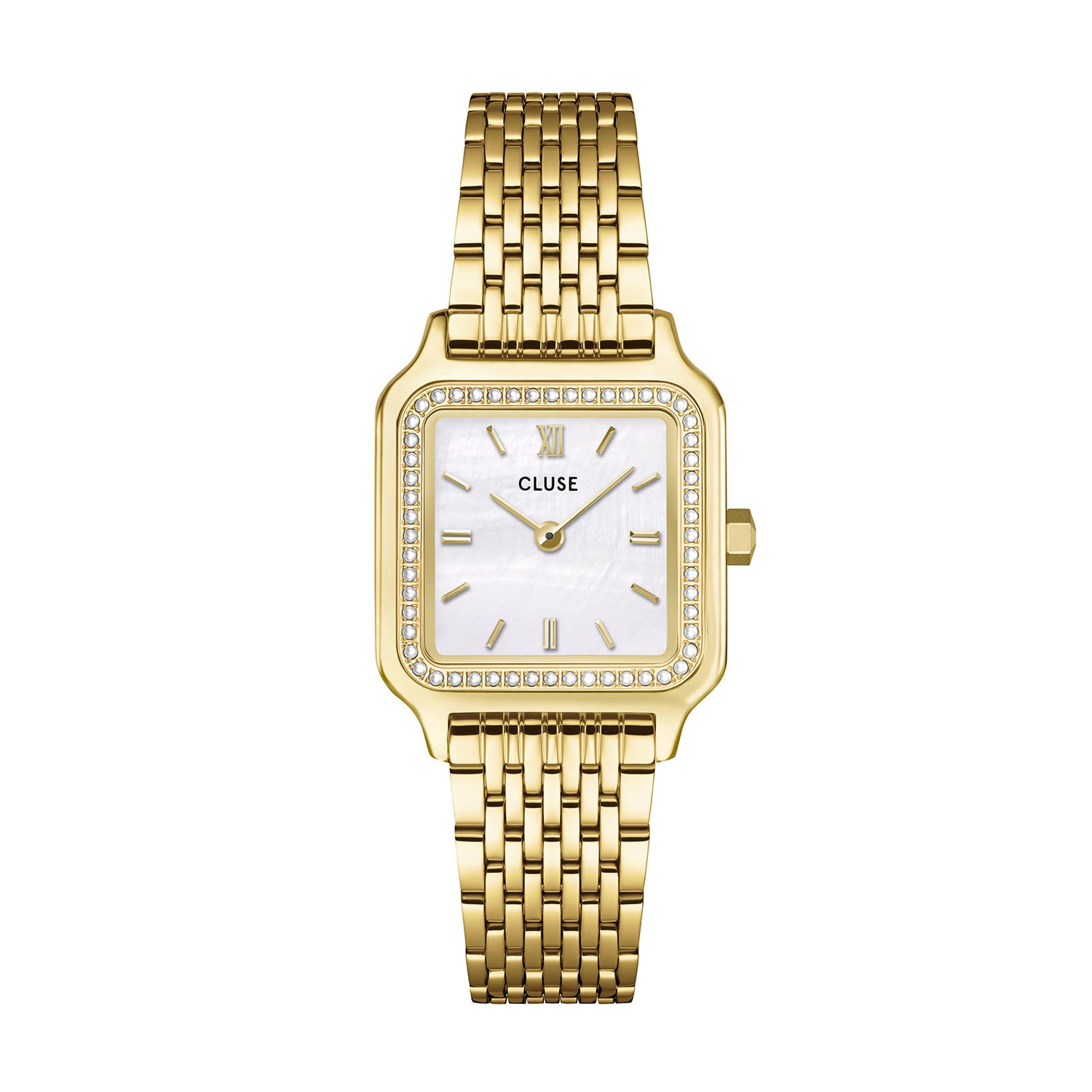 Cluse Gracieuse Petite Watch Steel, Glass Pearls, White MOP, Gold