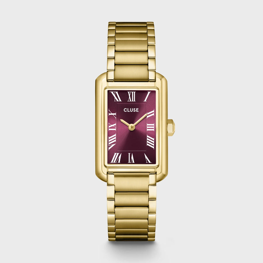 Cluse Belisenna Watch Steel, Wine, Gold Colour