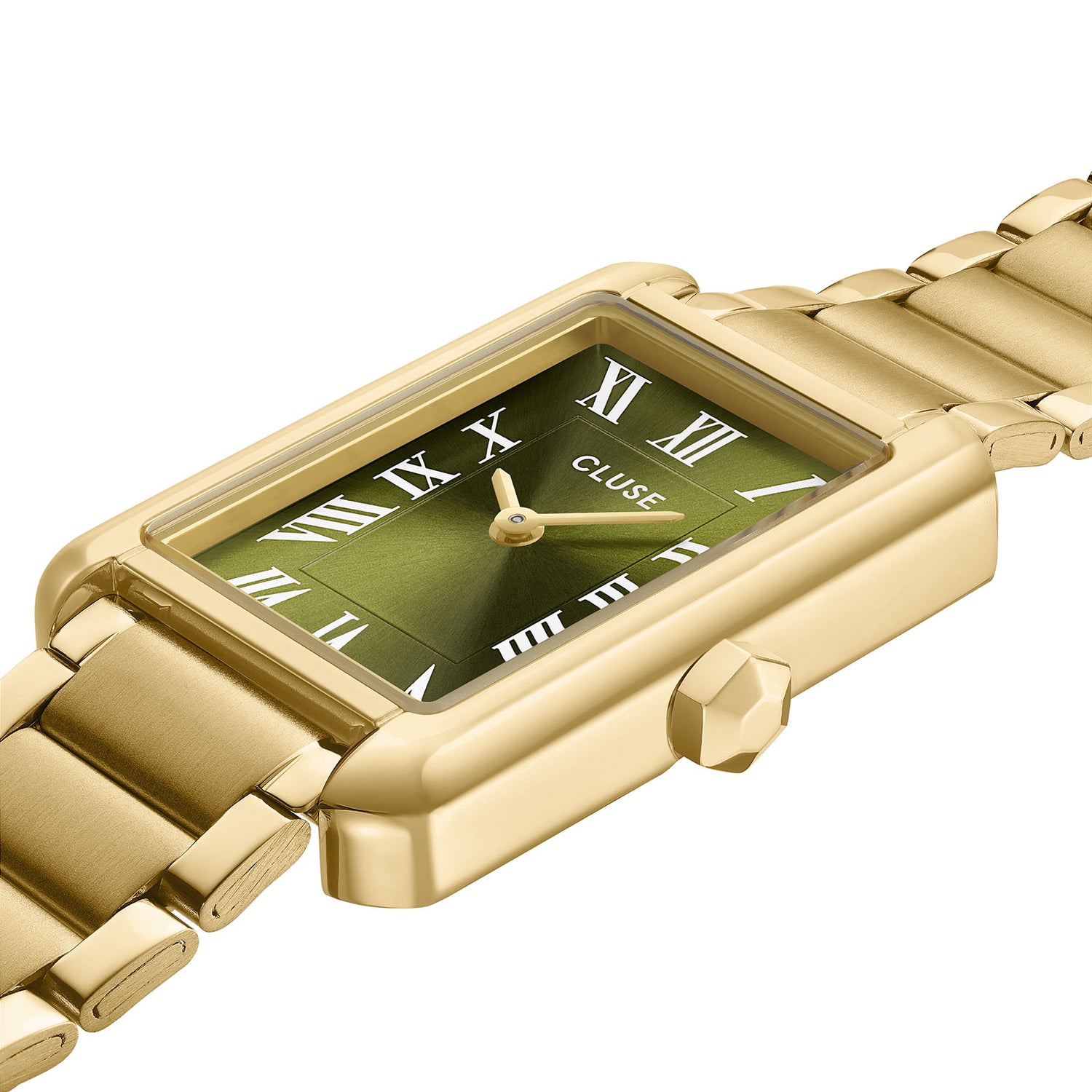 Cluse Belisenna Watch Steel, Olive, Gold