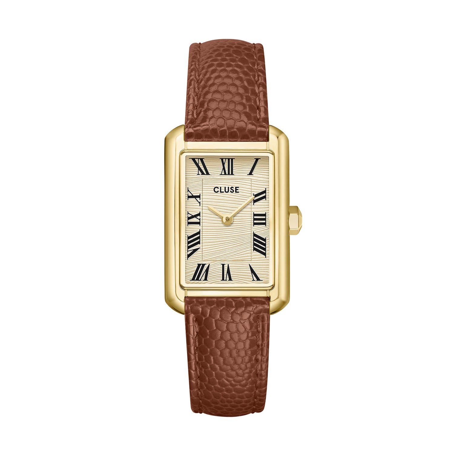 Cluse Belisenna Watch Leather Nutshell, Sand Textured, Gold