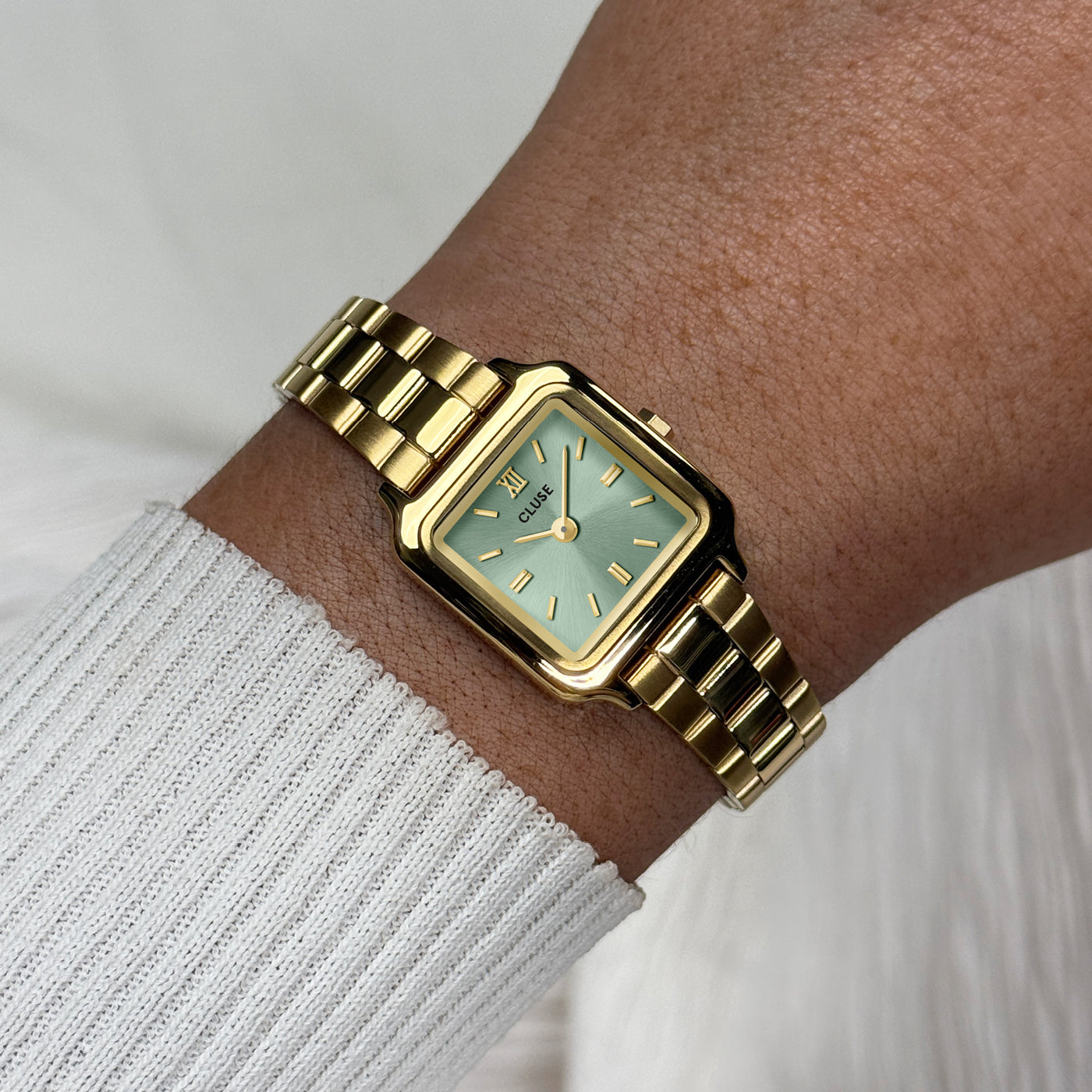 Cluse Gracieuse Mini Watch Steel, Sage Green, Gold