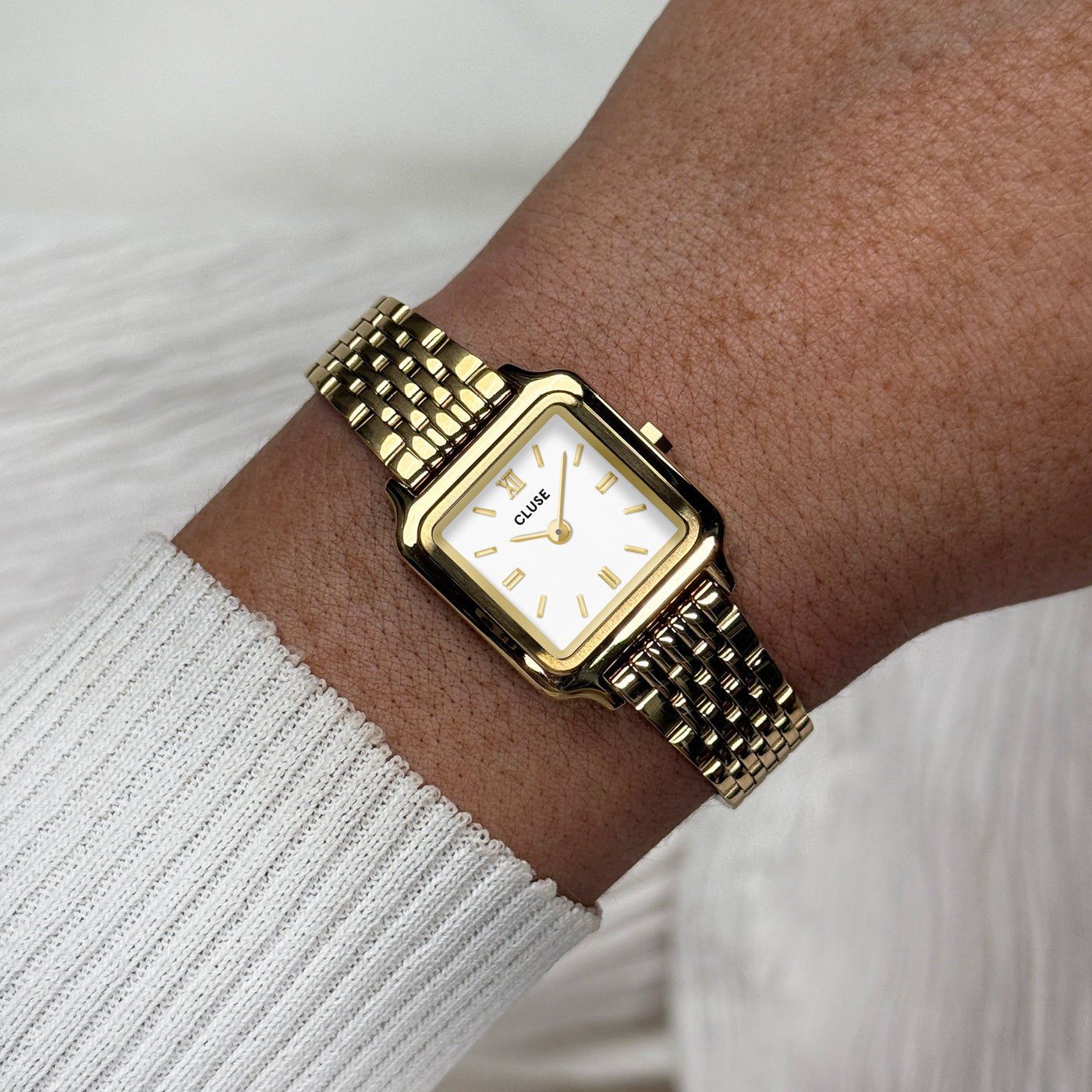 Cluse Gracieuse Mini Watch Steel, White, Gold