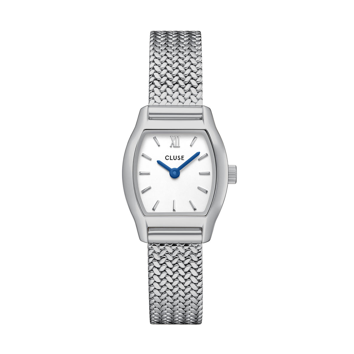 Tonnette Mini Watch Mesh, White, Silver Colour