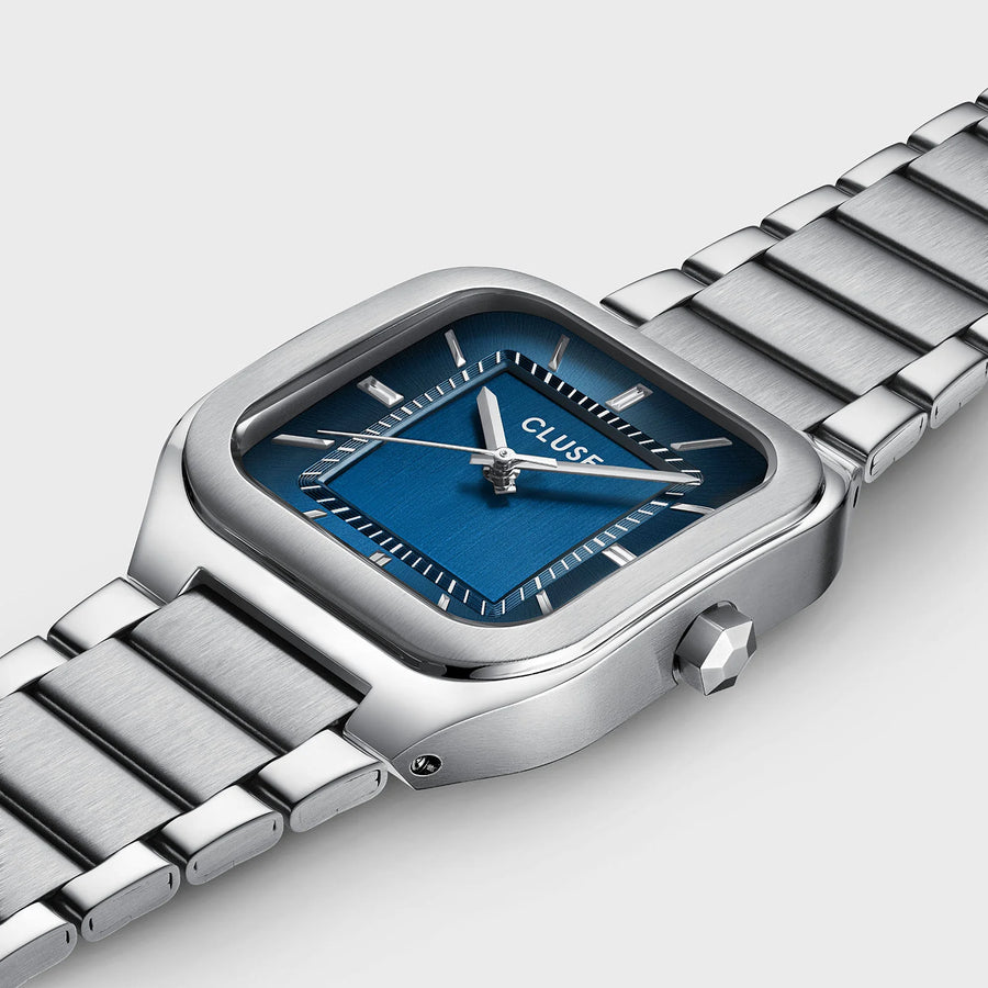 Cluse Quadrus Steel, Blue, Silver Colour