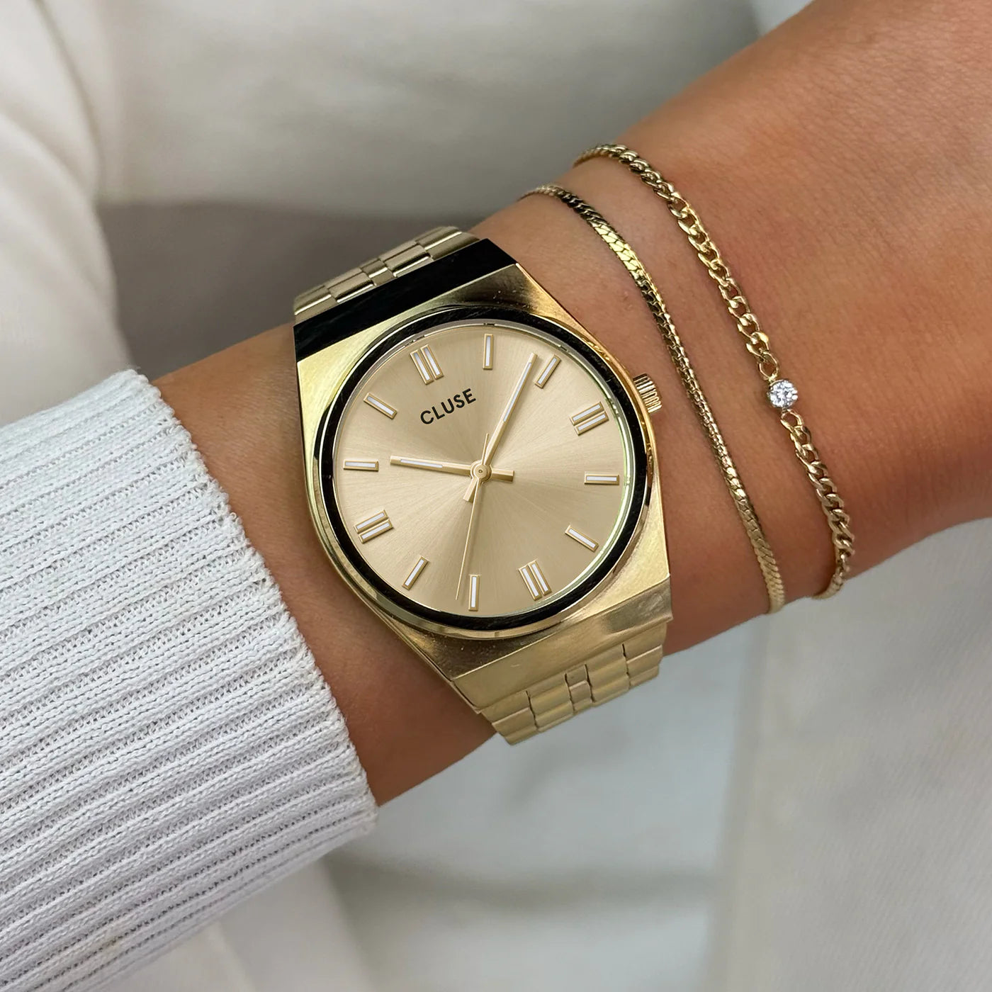 Retro 70s Watch Steel, Full Gold