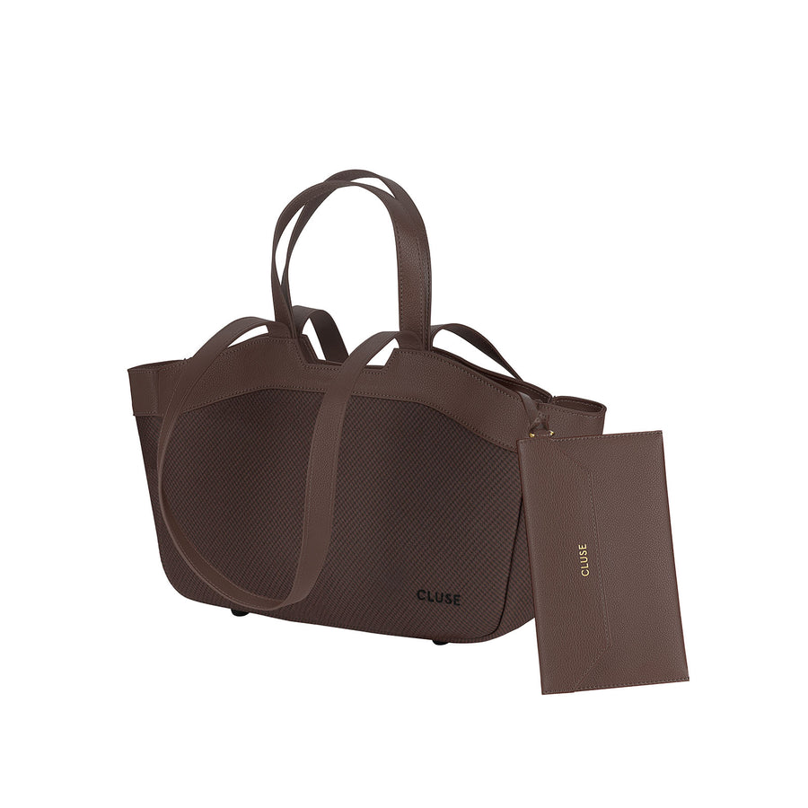 Cluse Tote Bag Petite, Textured Full Dark Brown Colour