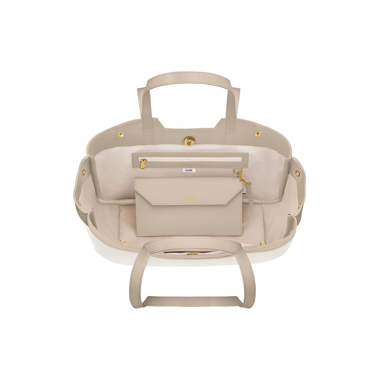 Cluse Tote Bag Petite - Textured Beige, Sand Colour