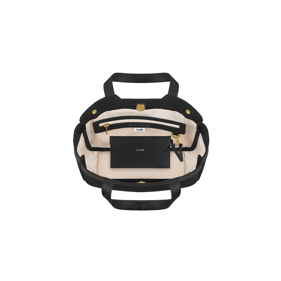 Cluse Tote Bag Mini, Textured Full Black Colour