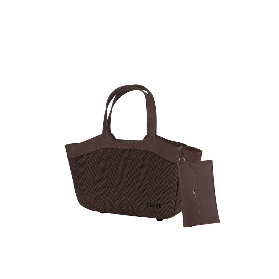 Cluse Tote Bag Mini, Textured Full Dark Brown Colour