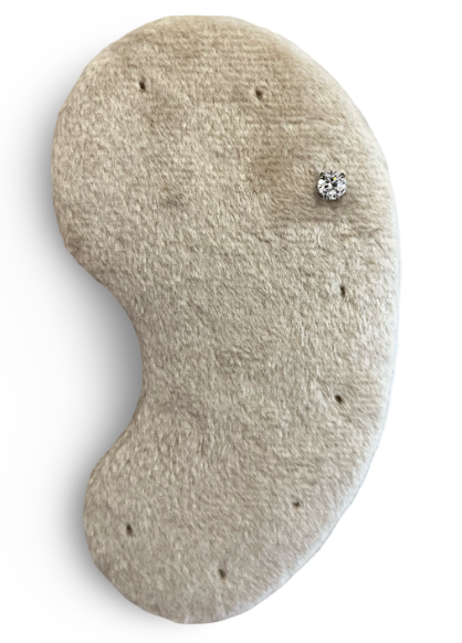 Titanium prong set top with clear CZ Silver or Gold