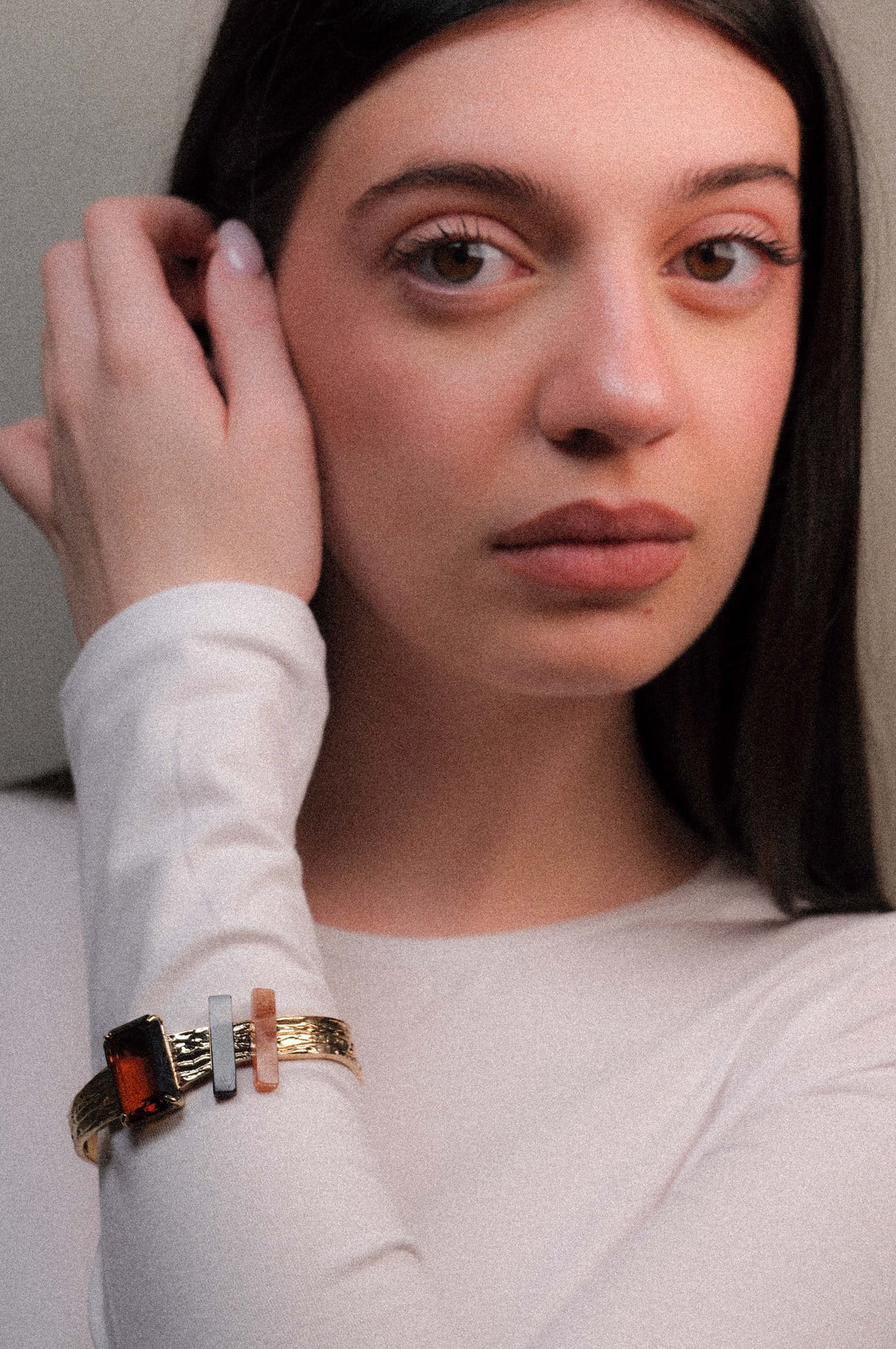 Gold Bangle with Stones