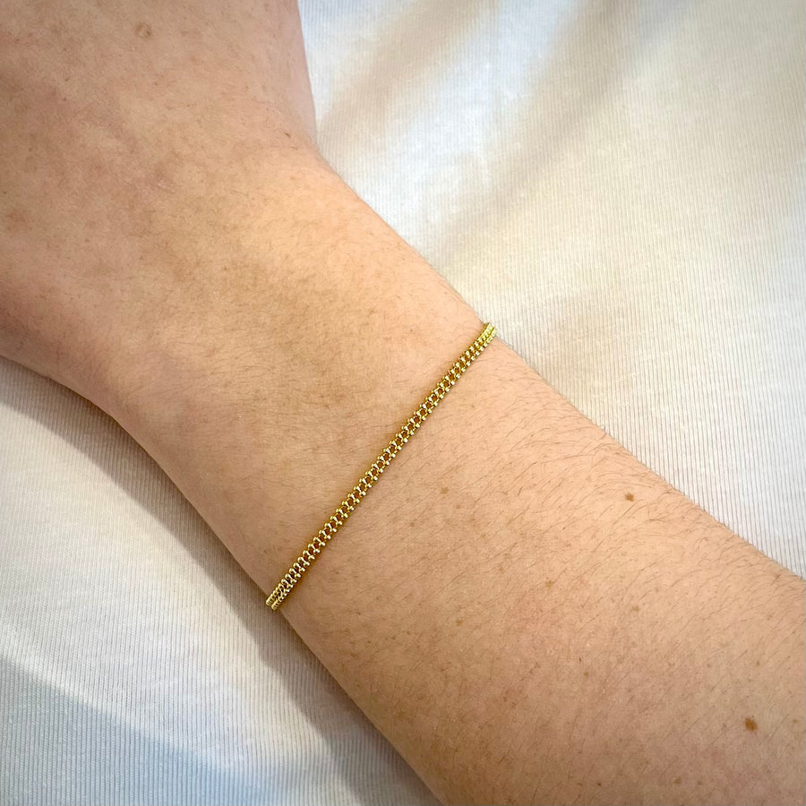 Double 9ct Bead Chain Gold Bracelet