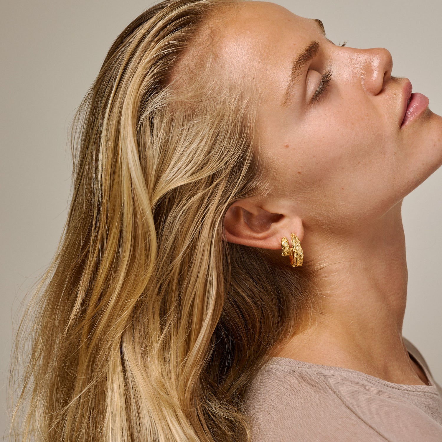 Nela Small Gold Plated Hoops