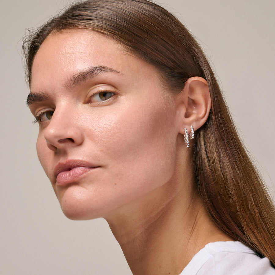 Ball Large Hoops - Recycled Sterling Silver